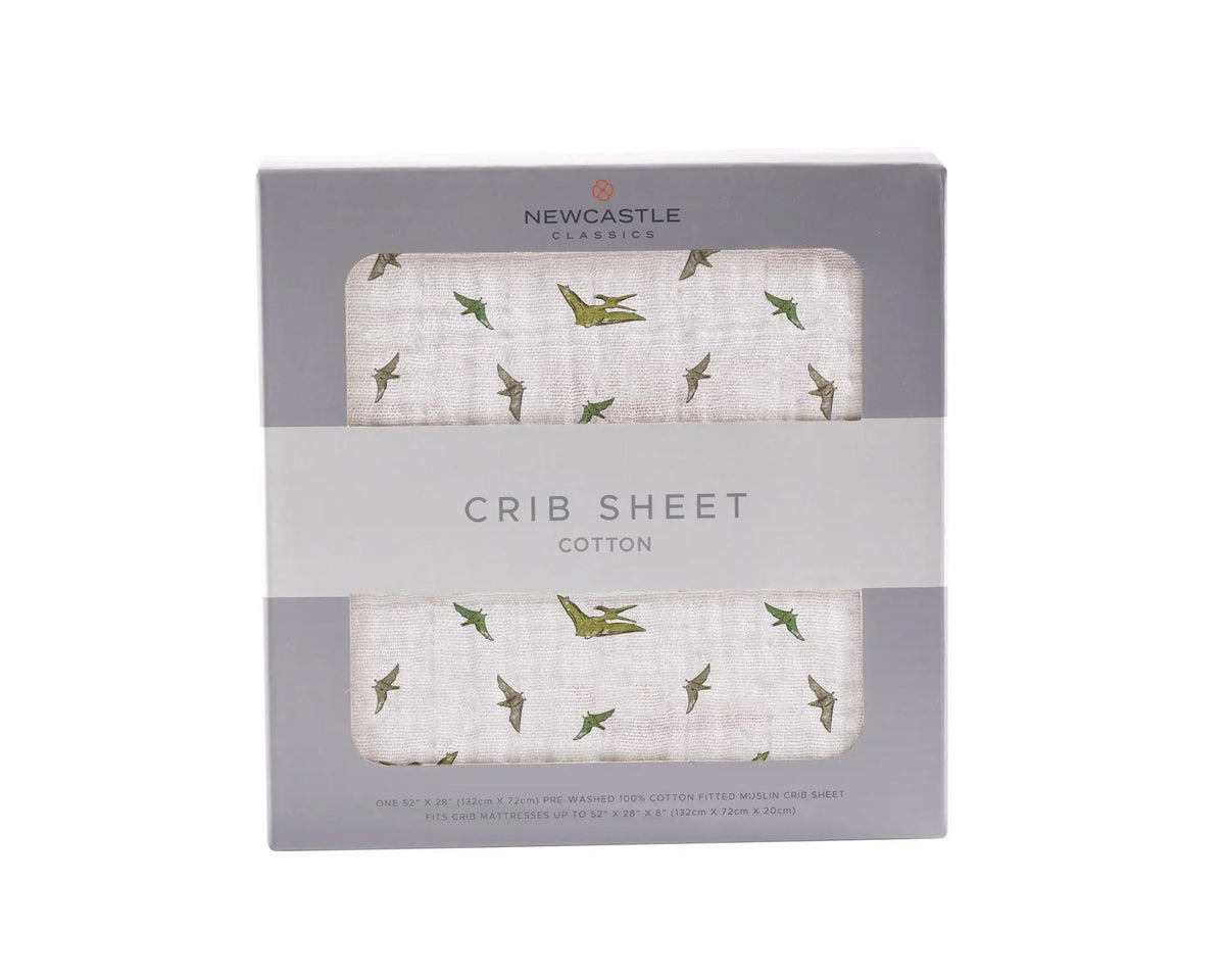 Newcastle Classics Pteranodon Cotton Muslin Crib Sheet - 