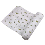 Newcastle Classics Pteranodon Cotton Muslin Swaddle Blanket Soft Breathable Fabric for Babies - 
