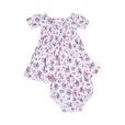 Puff Sleeve Smocked Dress And Diaper Cover Preppy Roses Angel Dear