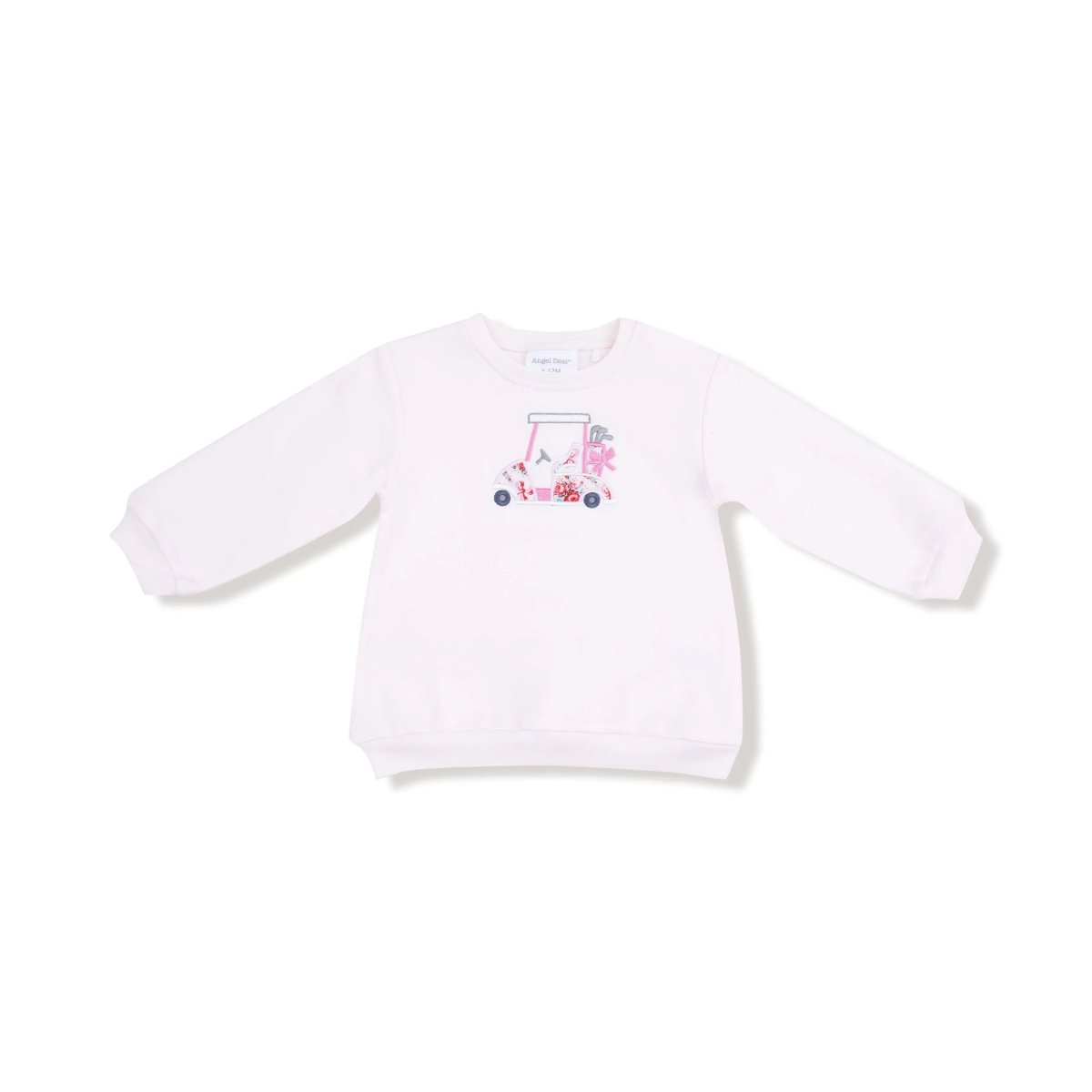 Angel Dear Puffy Oversized Sweatshirt Floral Golf Cart Applique - Everetts Place Boutique - 