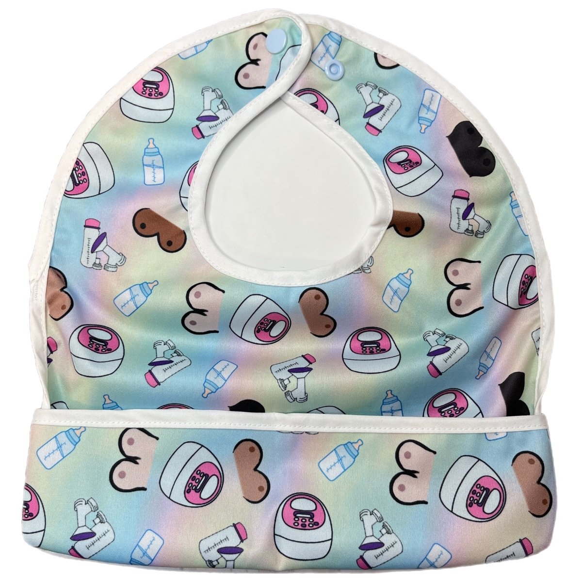 Texas Tushies Pumpin Life Waterproof Feeding Bib with Pocket for Easy Cleanup Kids - 