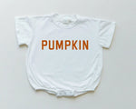 Little Joy Co. Pumpkin Graphic T Shirt Romper For Baby With Snap Closures - Everetts Place Boutique - 