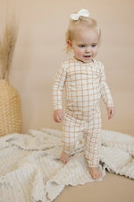 Little Joy Co. Pumpkin Pajamas 2pc Plaid Bamboo Set For Kids Warm Cozy - Everetts Place Boutique - 