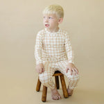 Little Joy Co. Pumpkin Pajamas 2pc Plaid Bamboo Set For Kids Warm Cozy - Everetts Place Boutique - 