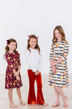 Mila & Rose ® Pumpkin Patch Three Quarter Sleeve Ruffle Twirl Dress For Girls Mila Rose - 