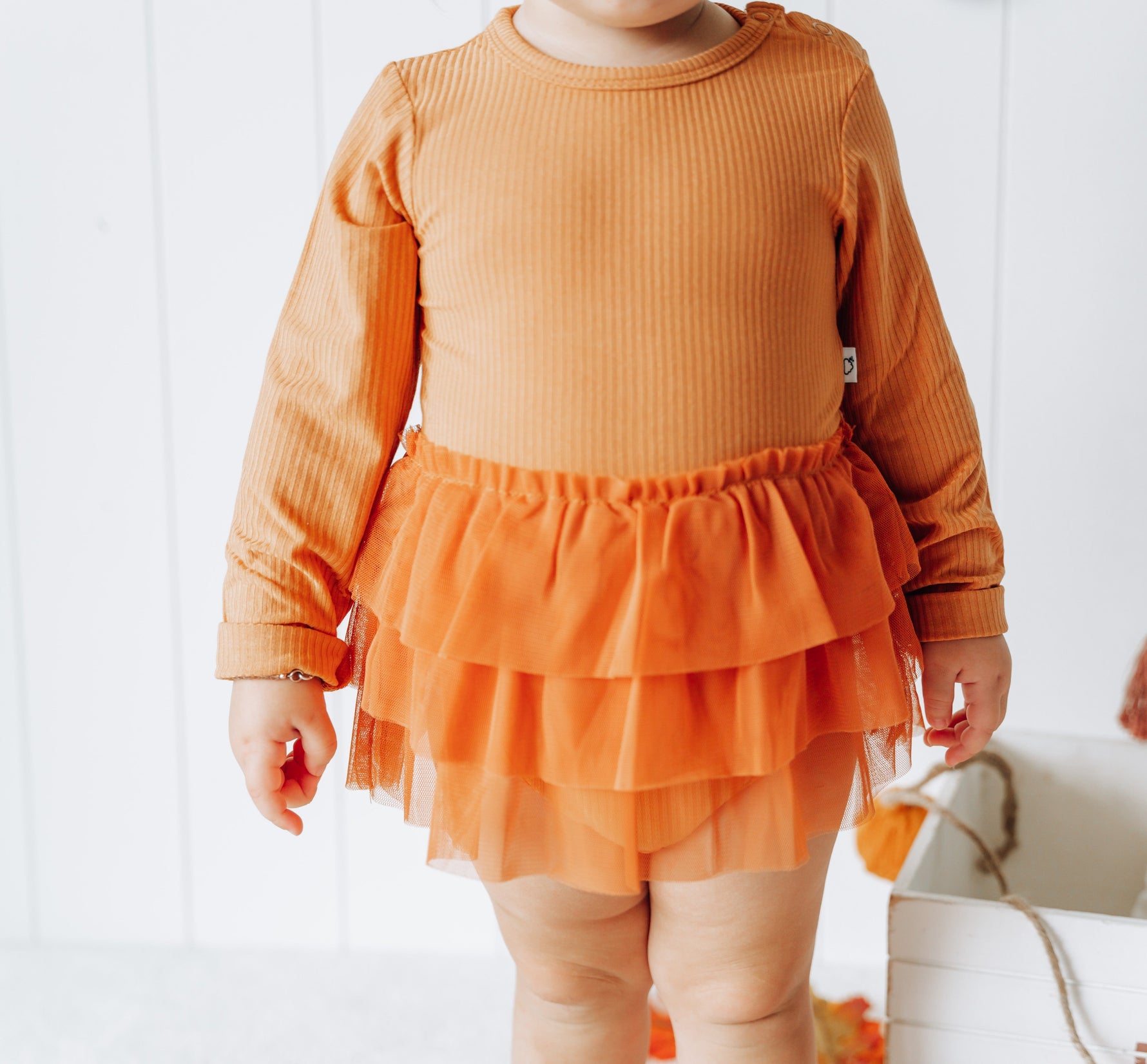 DREAM BIG LITTLE CO PUMPKIN RIB DREAM TUTU BODYSUIT DRESSEveretts Place