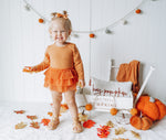 DREAM BIG LITTLE CO PUMPKIN RIB DREAM TUTU BODYSUIT DRESSEveretts Place