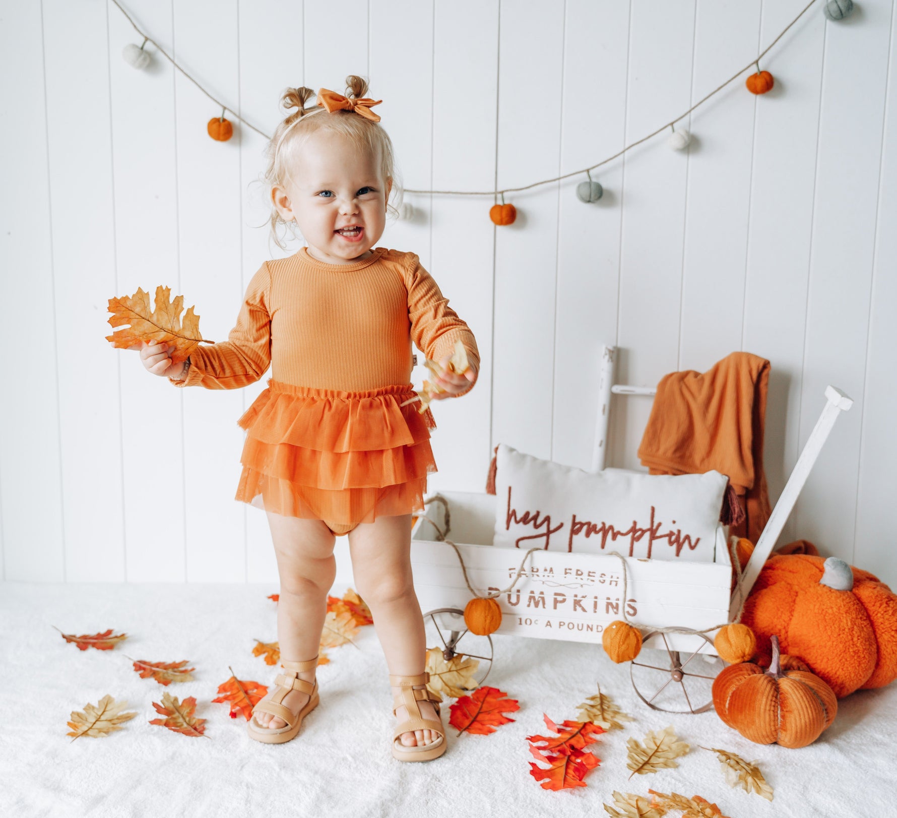 DREAM BIG LITTLE CO PUMPKIN RIB DREAM TUTU BODYSUIT DRESSEveretts Place