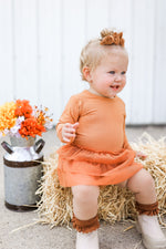 DREAM BIG LITTLE CO PUMPKIN RIB DREAM TUTU BODYSUIT DRESSEveretts Place