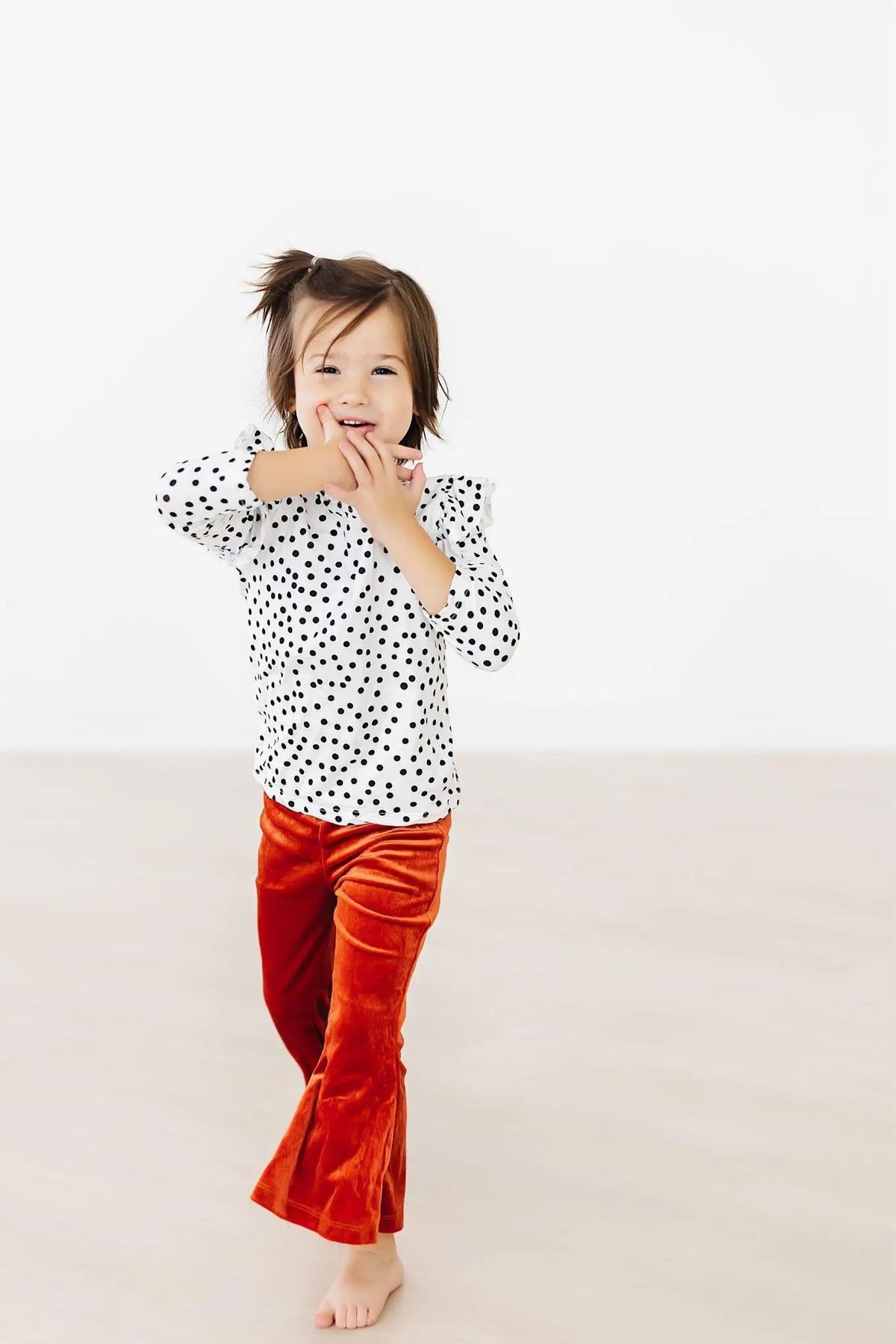 Mila & Rose ® Pumpkin Spice Velvet Bell Bottom Pants for Fall Fashion - 