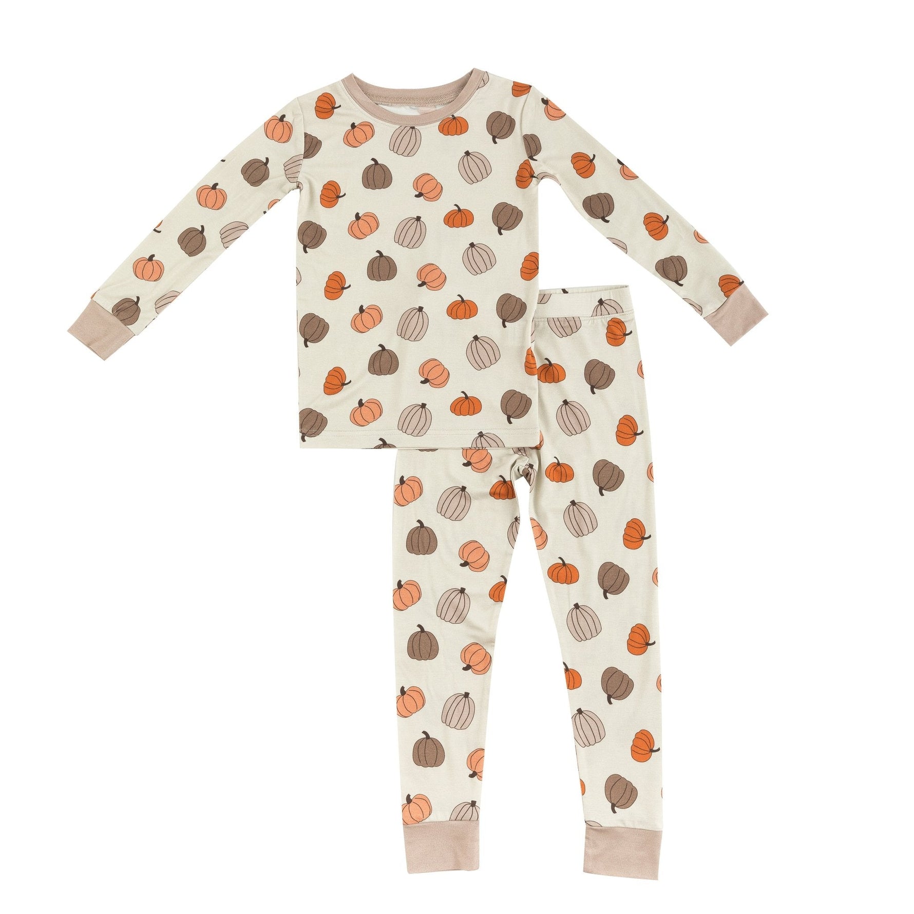 Dreamlet Pumpkins Beige (Women's Long Sleeve PJ) - 