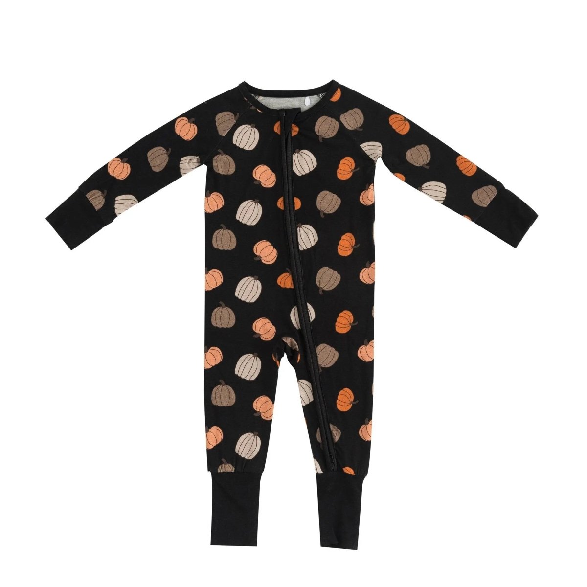 Dreamlet Pumpkins Black Convertible Zip Footies For Baby Dreamlet - Everetts Place Boutique - 