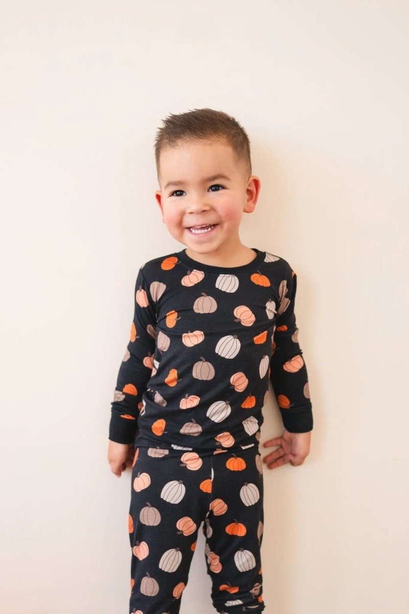 Dreamlet Pumpkins Black Two Piece Set Dreamlet Soft Bamboo Fabric - Everetts Place Boutique - 