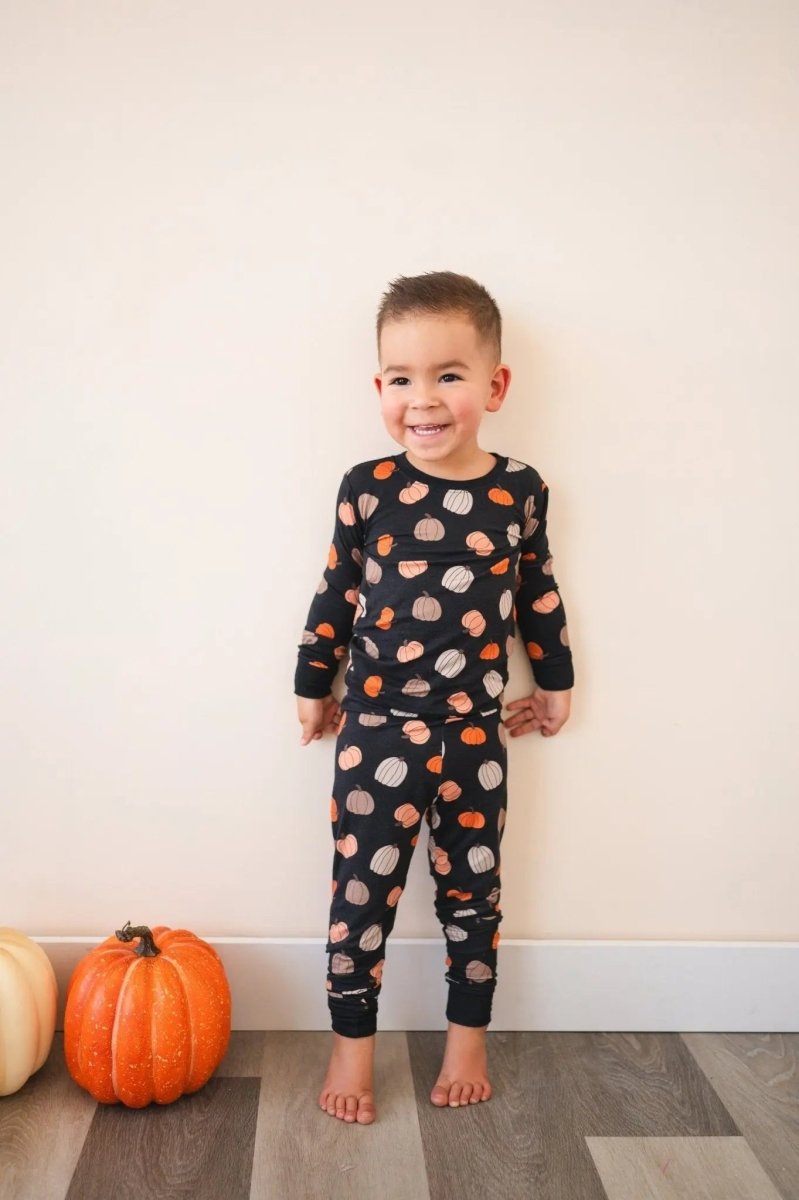 Dreamlet Pumpkins Black Two Piece Set Dreamlet Soft Bamboo Fabric - Everetts Place Boutique - 