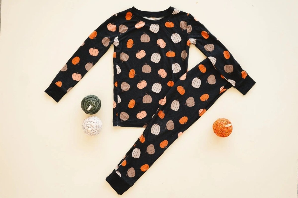 Dreamlet Pumpkins Black Two Piece Set Dreamlet Soft Bamboo Fabric - Everetts Place Boutique - 