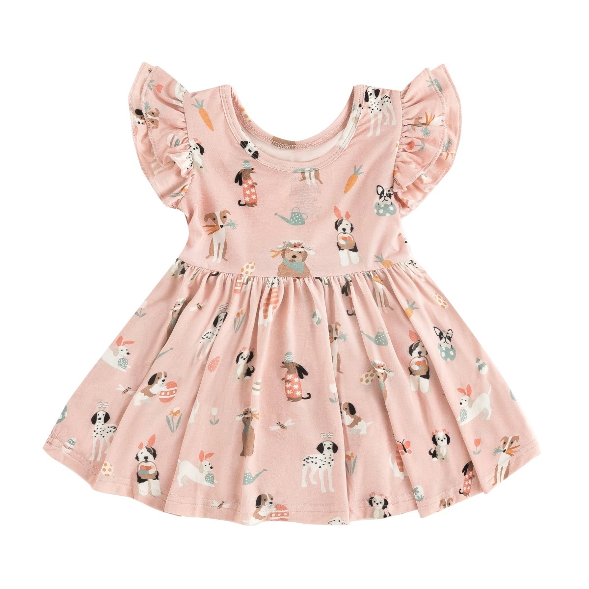 Dreamlet Puppy Egg Hunt Bodysuit Dress With Ruffle Sleeves For Baby - Everetts Place Boutique - 