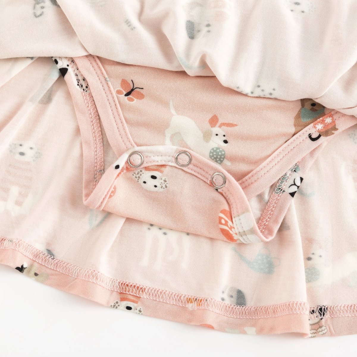 Dreamlet Puppy Egg Hunt Bodysuit Dress With Ruffle Sleeves For Baby - Everetts Place Boutique - 