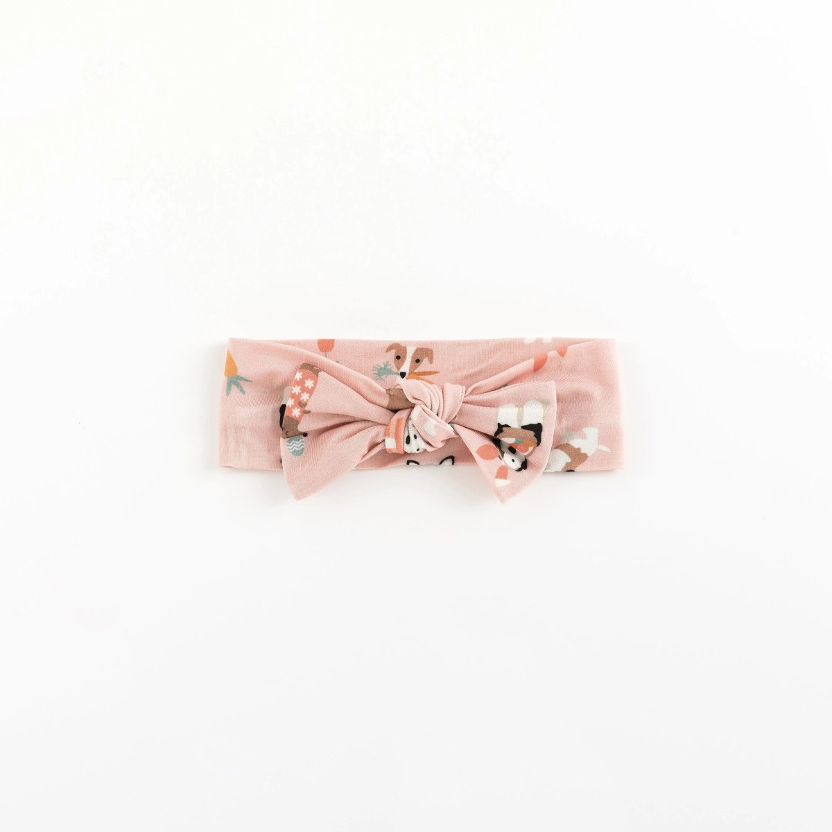 Dreamlet Puppy Egg Hunt Bow Headband Pink One Size Fits 6 Months - Everetts Place Boutique - 