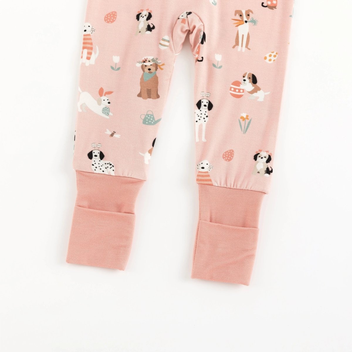 Dreamlet Puppy Egg Hunt Convertible Zip Footies Pink Zipper - Everetts Place Boutique - 