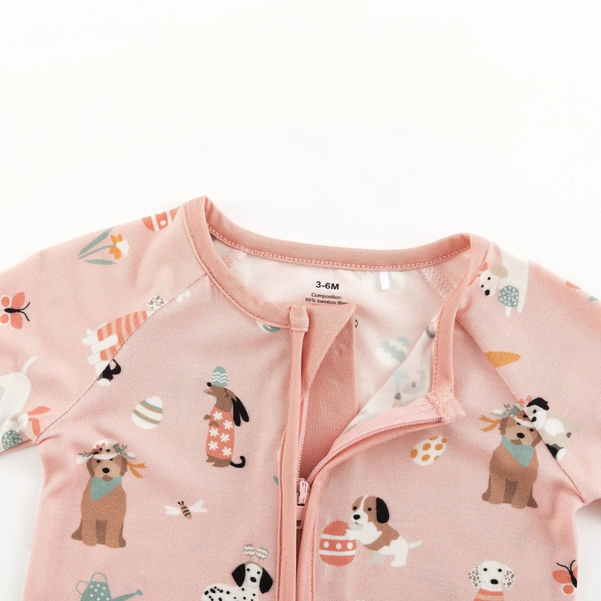 Dreamlet Puppy Egg Hunt Convertible Zip Footies Pink Zipper - Everetts Place Boutique - 