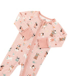 Dreamlet Puppy Egg Hunt Convertible Zip Footies Pink Zipper - Everetts Place Boutique - 
