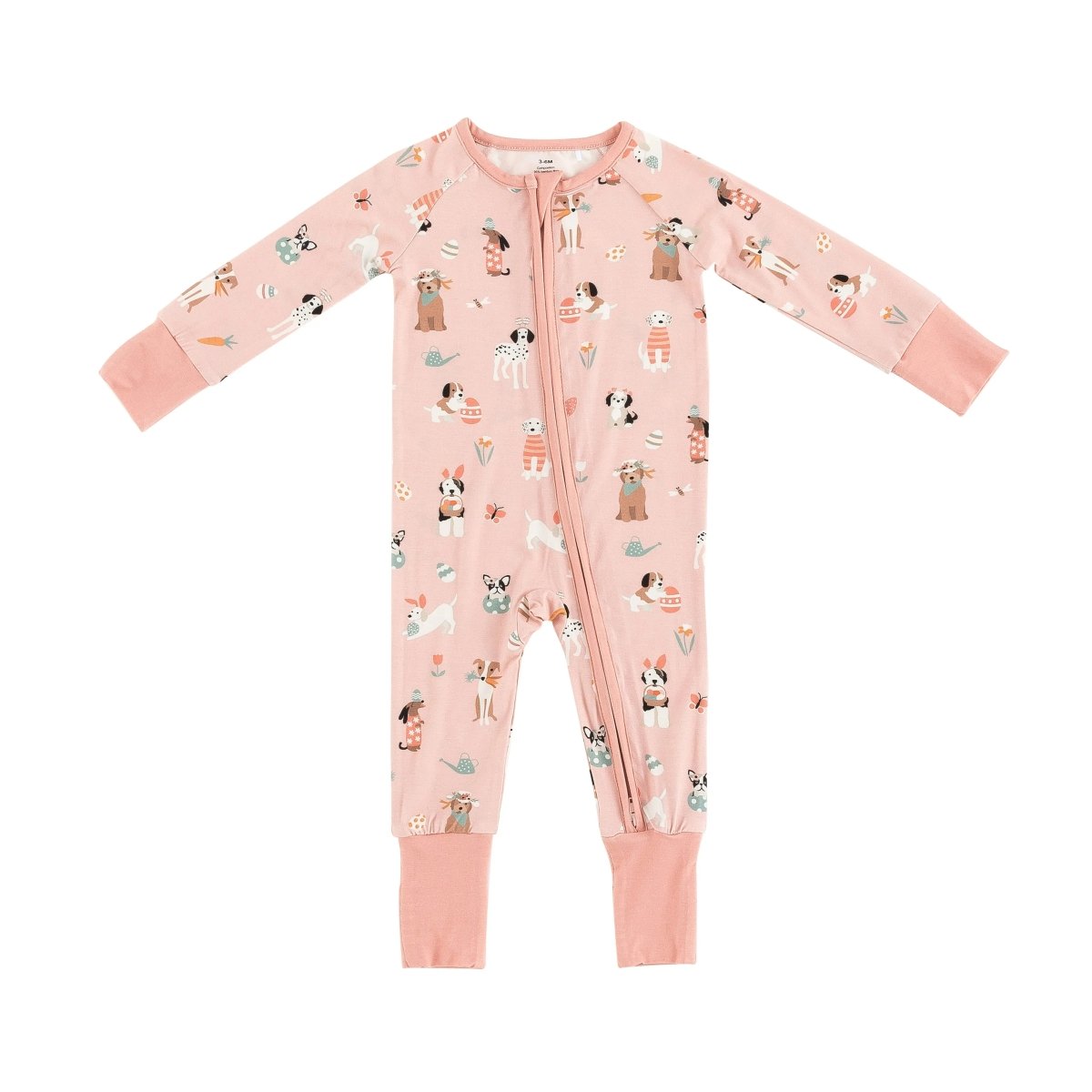 Dreamlet Puppy Egg Hunt Convertible Zip Footies Pink Zipper - Everetts Place Boutique - 