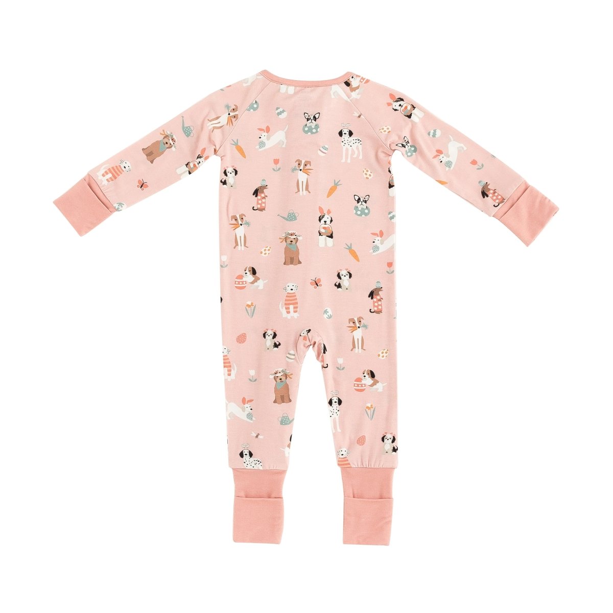 Dreamlet Puppy Egg Hunt Convertible Zip Footies Pink Zipper - Everetts Place Boutique - 