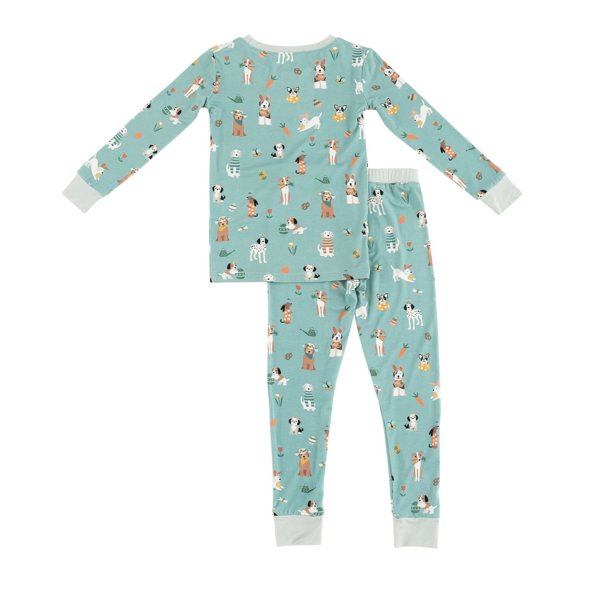 Dreamlet Puppy Egg Hunt Long Sleeve Pajamas Aquamarine Dreamlet - Everetts Place Boutique - 