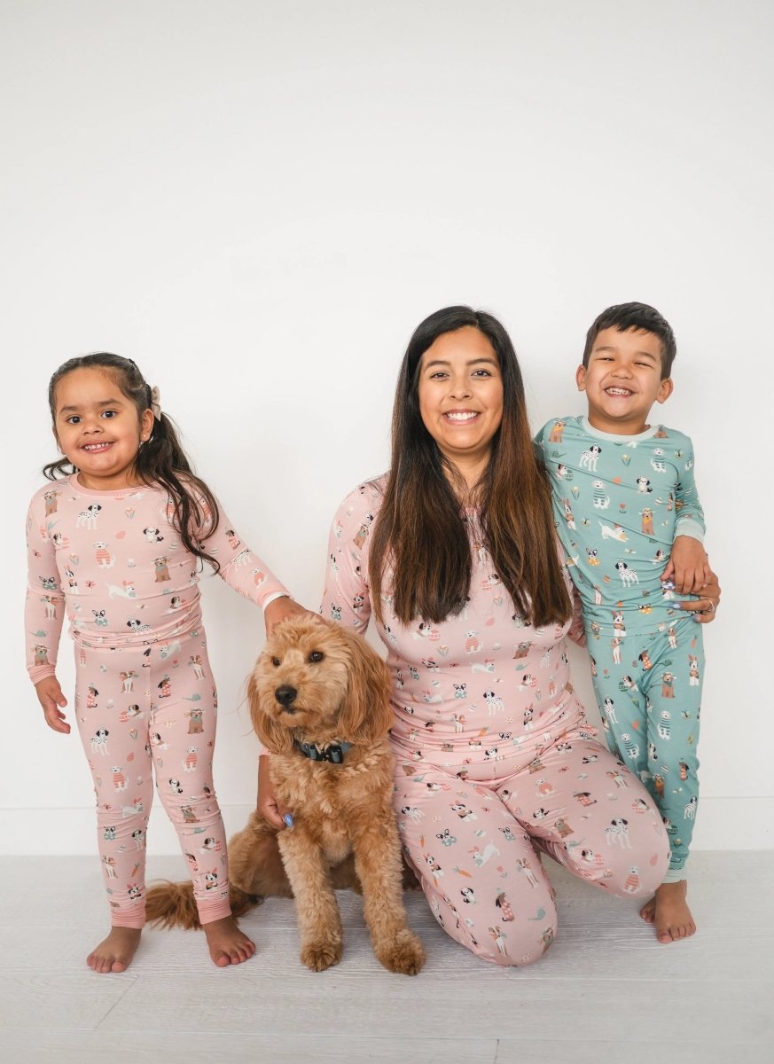 Dreamlet Puppy Egg Hunt Long Sleeve Pajamas Aquamarine Dreamlet - Everetts Place Boutique - 