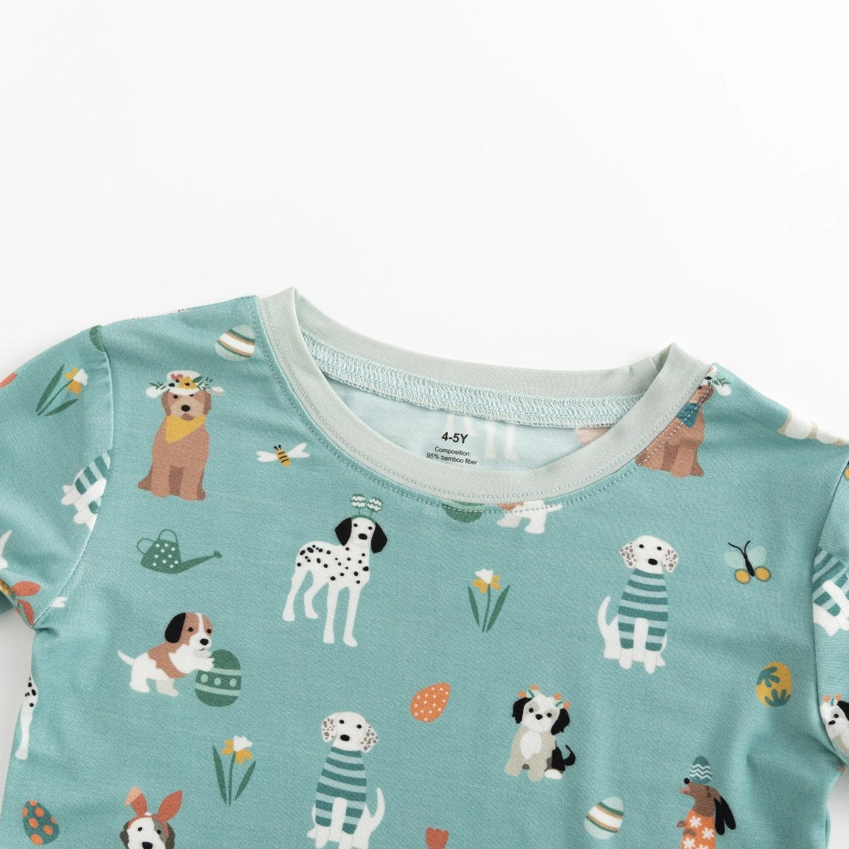 Dreamlet Puppy Egg Hunt Long Sleeve Pajamas Aquamarine Dreamlet - Everetts Place Boutique - 