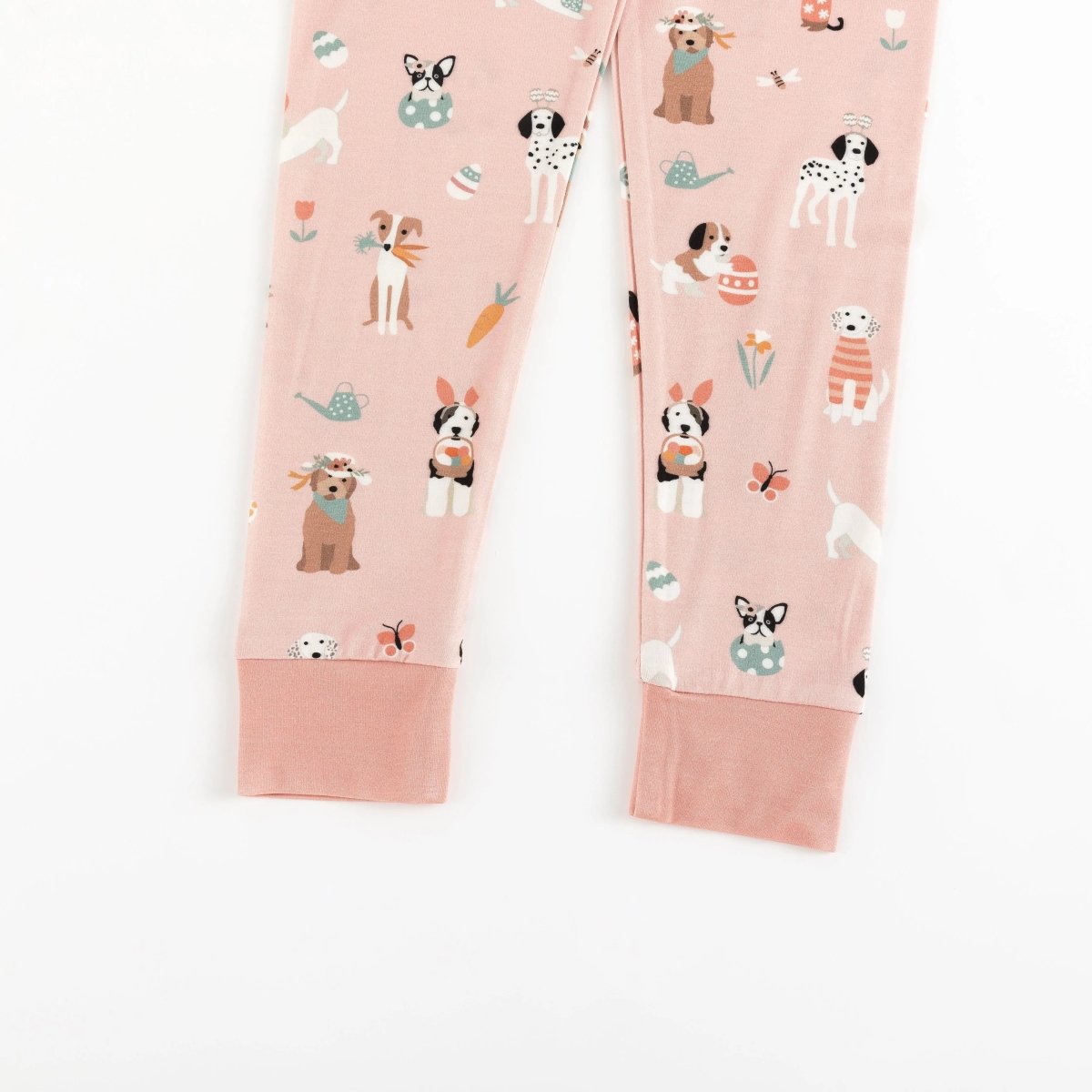 Dreamlet Puppy Egg Hunt Long Sleeve Pajamas Pink Dreamlet Set - Everetts Place Boutique - 