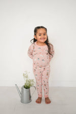Dreamlet Puppy Egg Hunt Long Sleeve Pajamas Pink Dreamlet Set - Everetts Place Boutique - 
