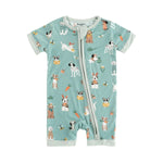 Dreamlet Puppy Egg Hunt Romper Aquamarine Dreamlet Baby Outfit - Everetts Place Boutique - 