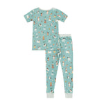 Dreamlet Puppy Egg Hunt Short Sleeve Pajamas Aquamarine Dreamlet - Everetts Place Boutique - 