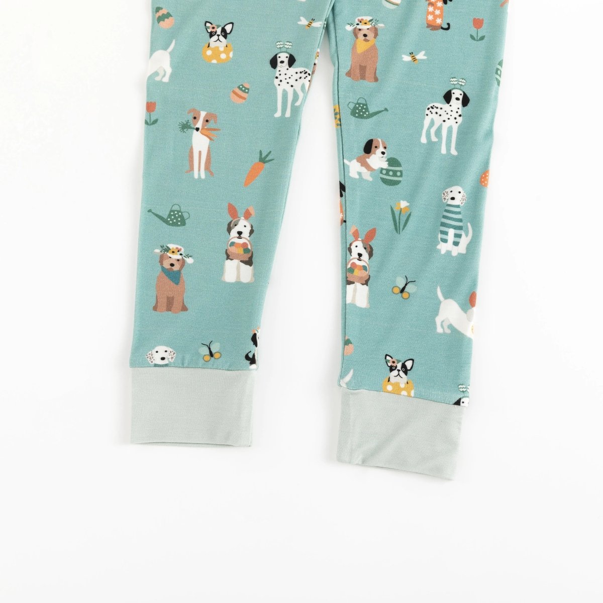 Dreamlet Puppy Egg Hunt Short Sleeve Pajamas Aquamarine Dreamlet - Everetts Place Boutique - 