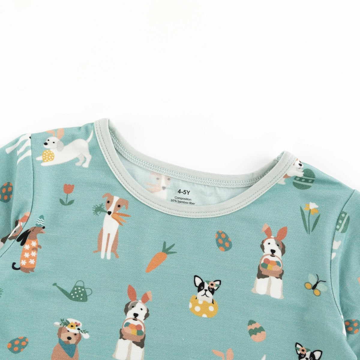 Dreamlet Puppy Egg Hunt Short Sleeve Pajamas Aquamarine Dreamlet - Everetts Place Boutique - 