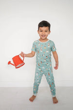 Dreamlet Puppy Egg Hunt Short Sleeve Pajamas Aquamarine Dreamlet - Everetts Place Boutique - 