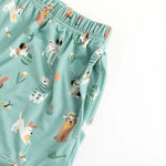 Dreamlet Puppy Egg Hunt Womens Short Sleeve Pajama Set Aquamarine - Everetts Place Boutique - 