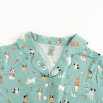 Dreamlet Puppy Egg Hunt Womens Short Sleeve Pajama Set Aquamarine - Everetts Place Boutique - 