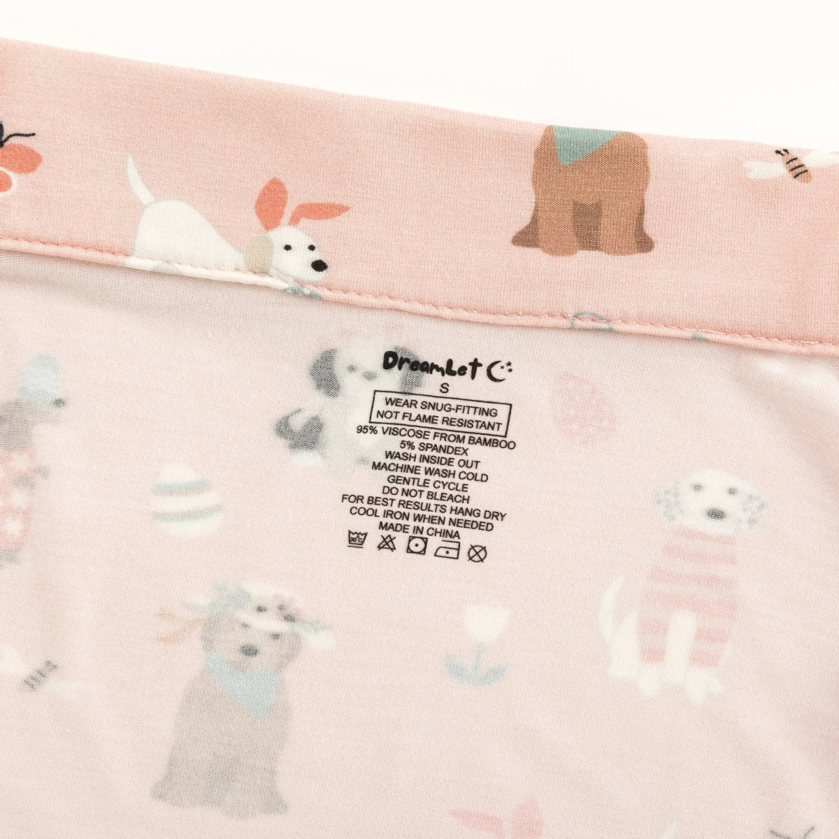 Dreamlet Puppy Egg Hunt Womens Short Sleeve Pajama Set Pink Dreamlet - Everetts Place Boutique - 