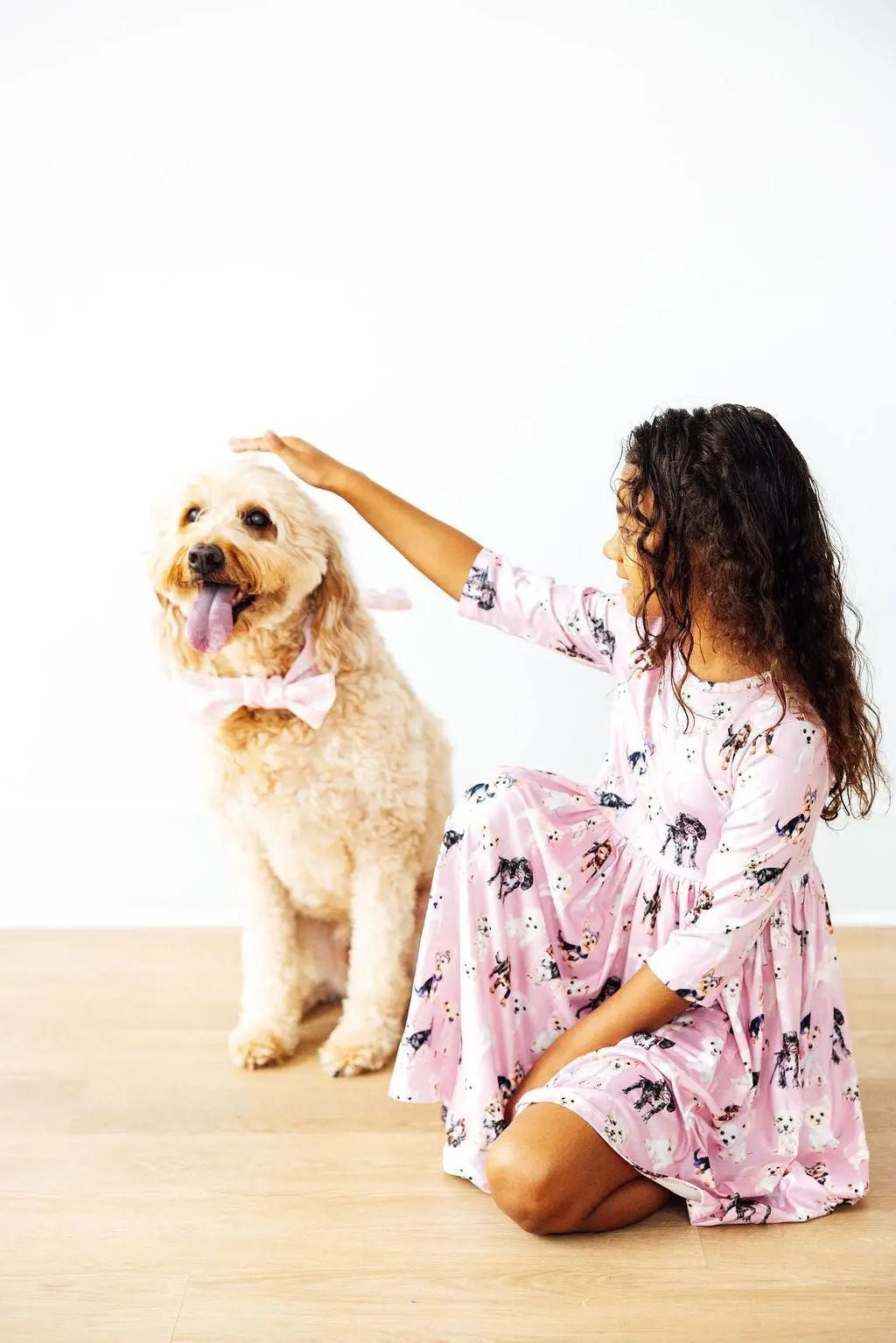 Mila & Rose ® Puppy Kisses 3/4 Sleeve Pocket Twirl Dress - 