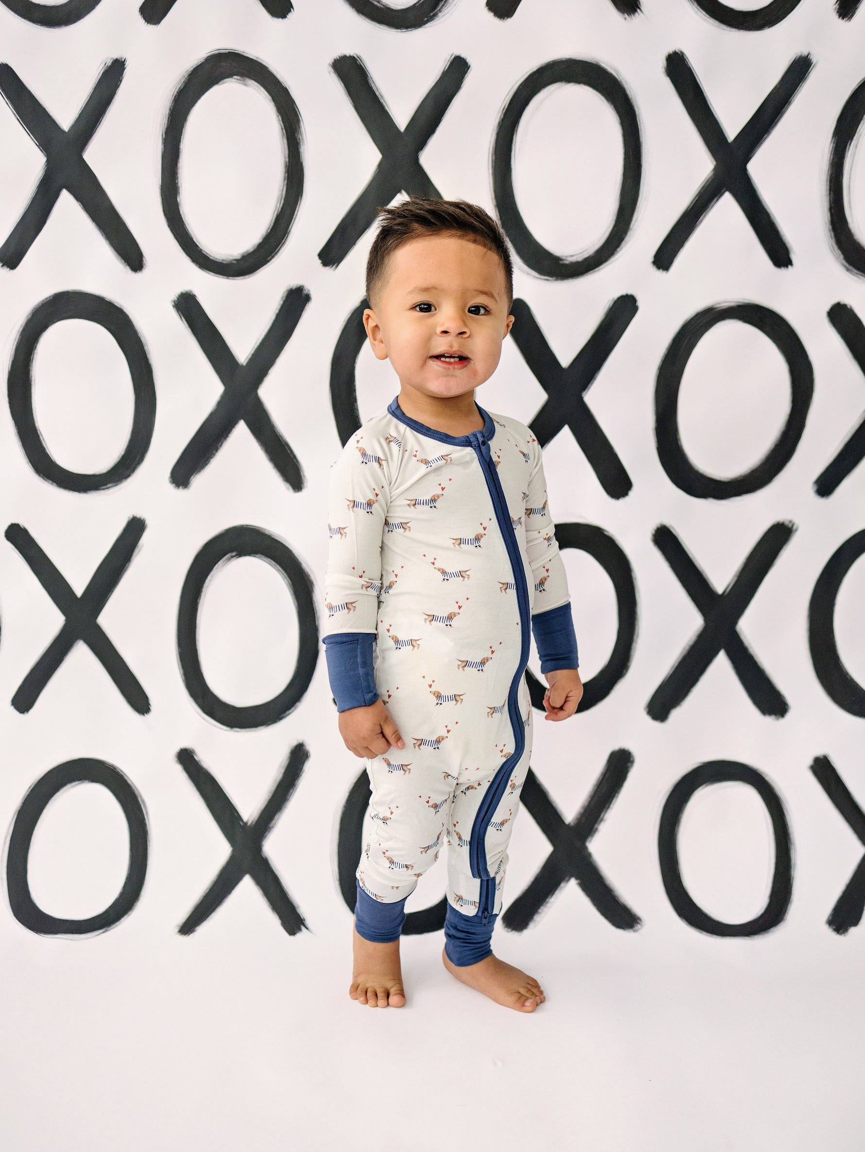 Little Joy Co. Puppy Love Bamboo Zippy Pajamas - 
