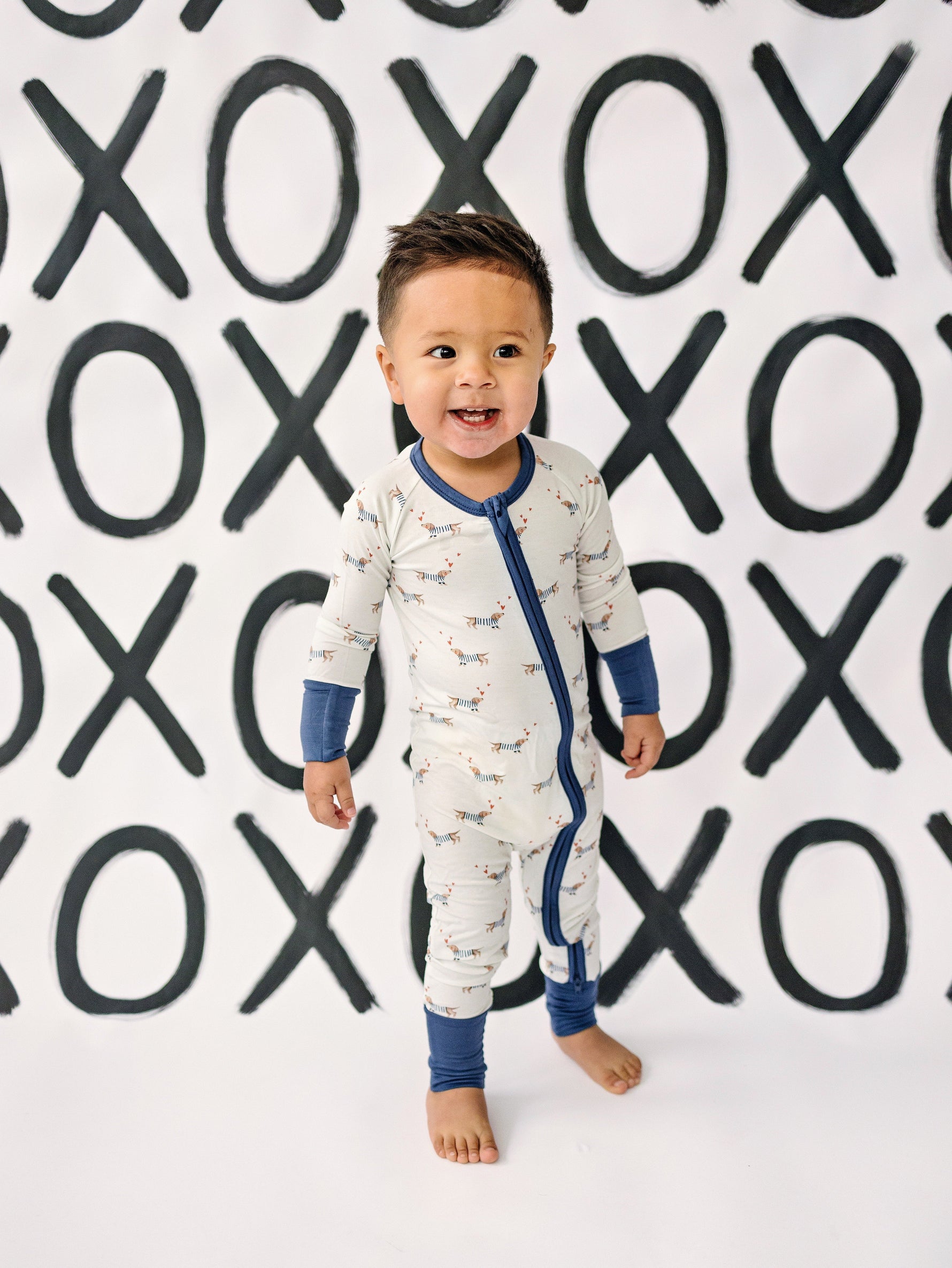 Little Joy Co. Puppy Love Bamboo Zippy Pajamas - 