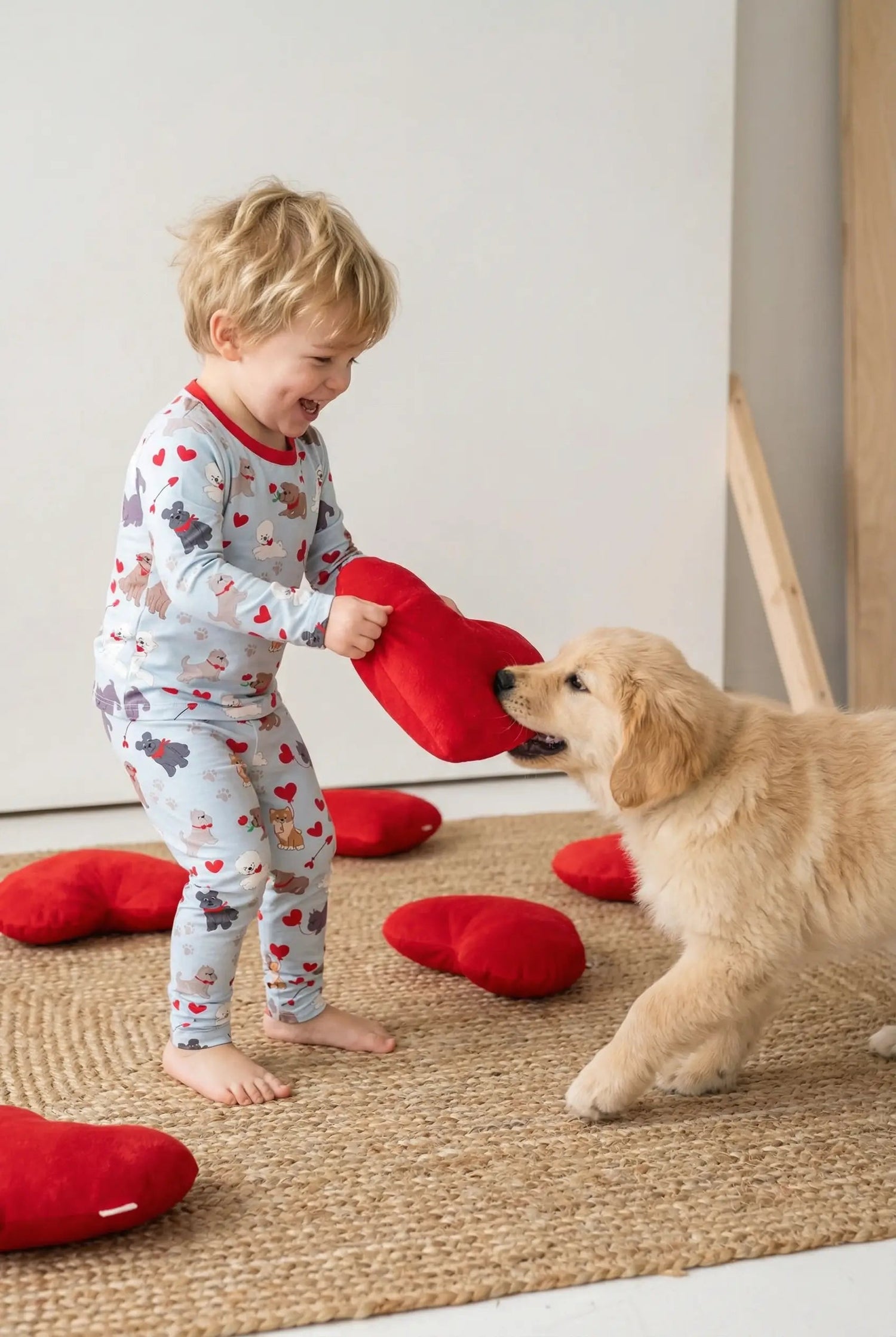 Bestaroo Puppy Love Long Sleeve Bamboo Pajama For Babies Breathable Comfort - 