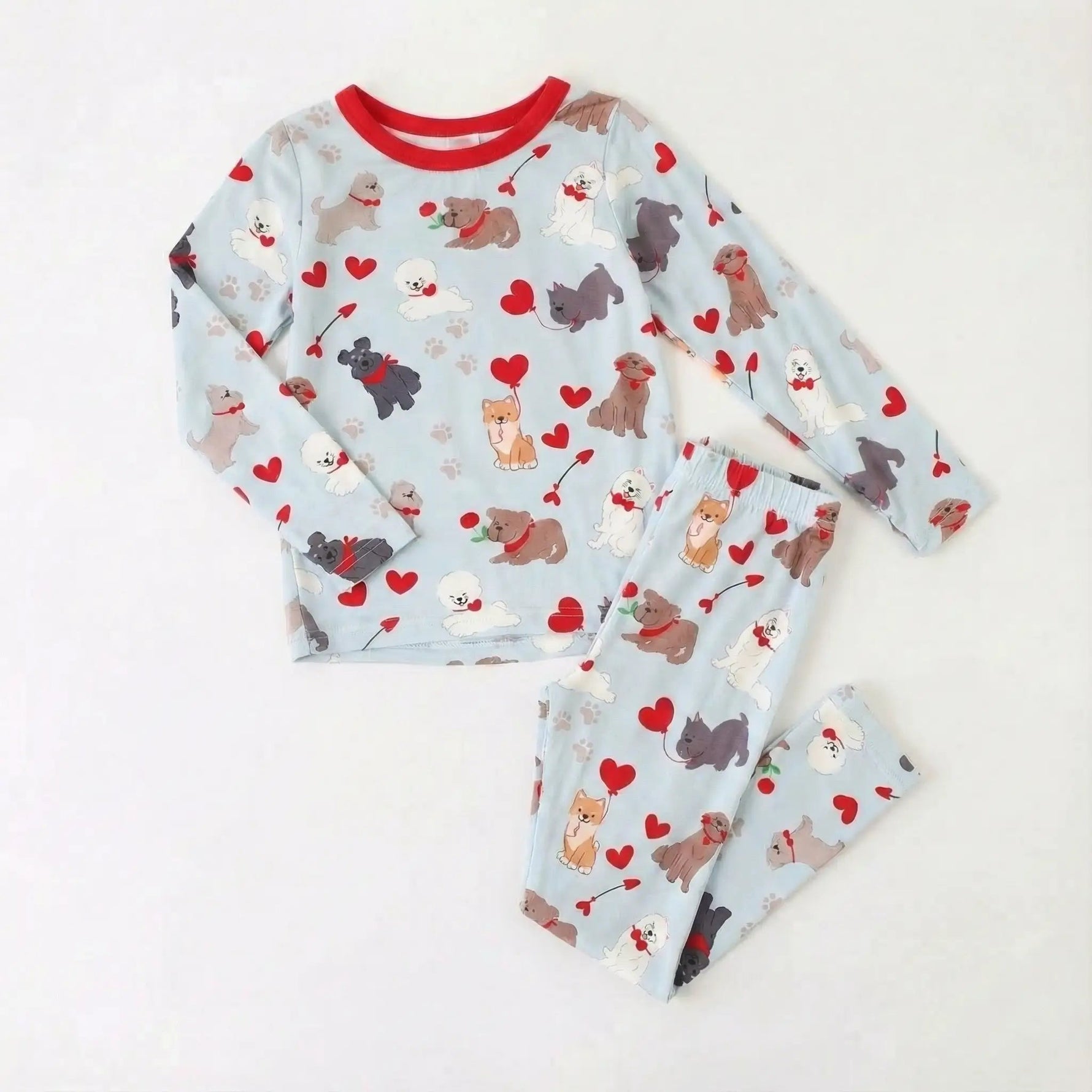 Bestaroo Puppy Love Long Sleeve Bamboo Pajama For Babies Breathable Comfort - 