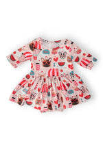 Mila & Rose ® Puppy Love Three Quarter Sleeve Twirl Bodysuit For Babies - 