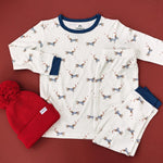 Little Joy Co. Puppy Love Two Piece Bamboo Pajamas Set For Cozy Sleep - Everetts Place Boutique - 