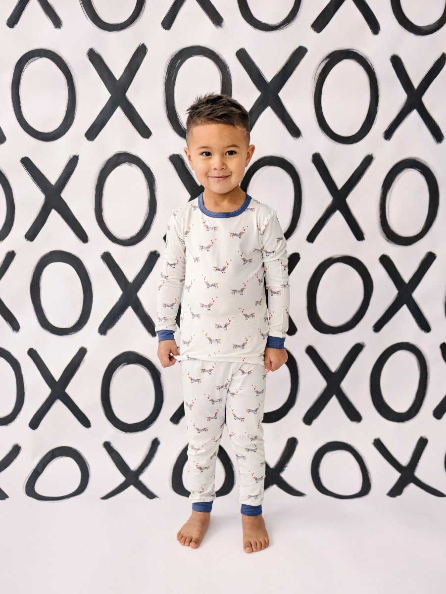 Little Joy Co. Puppy Love Two Piece Bamboo Pajamas Set For Cozy Sleep - Everetts Place Boutique - 