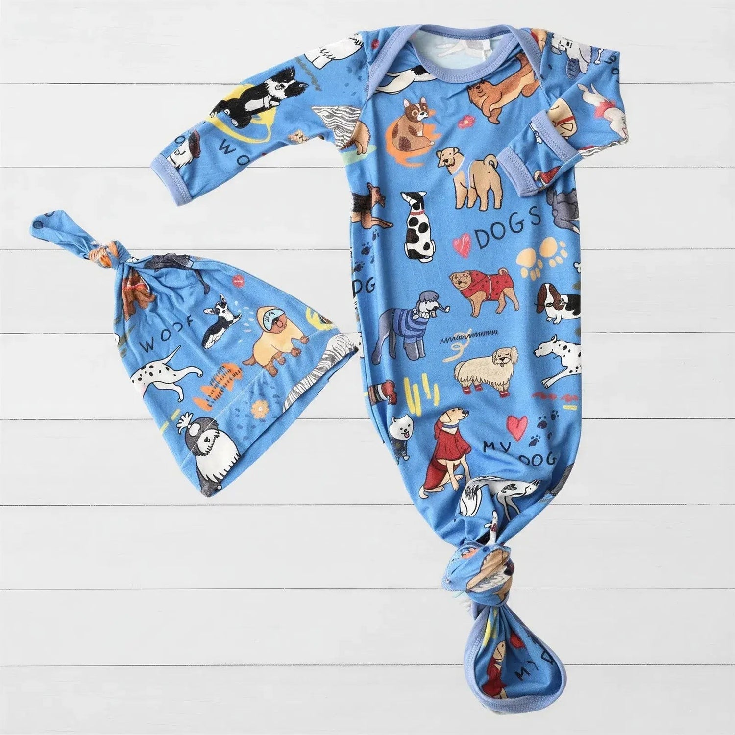 Puppy Pals Blue Gown & Hat - Sleeve, Baby & Toddler Clothing, Nightwear, Overall, Pajamas | Everetts Place