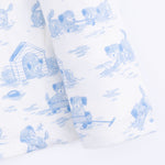 Angel Dear Puppy Toile Blue - 2 Way Zipper Footie, Swaddle & Bandana Bib SetEveretts Place